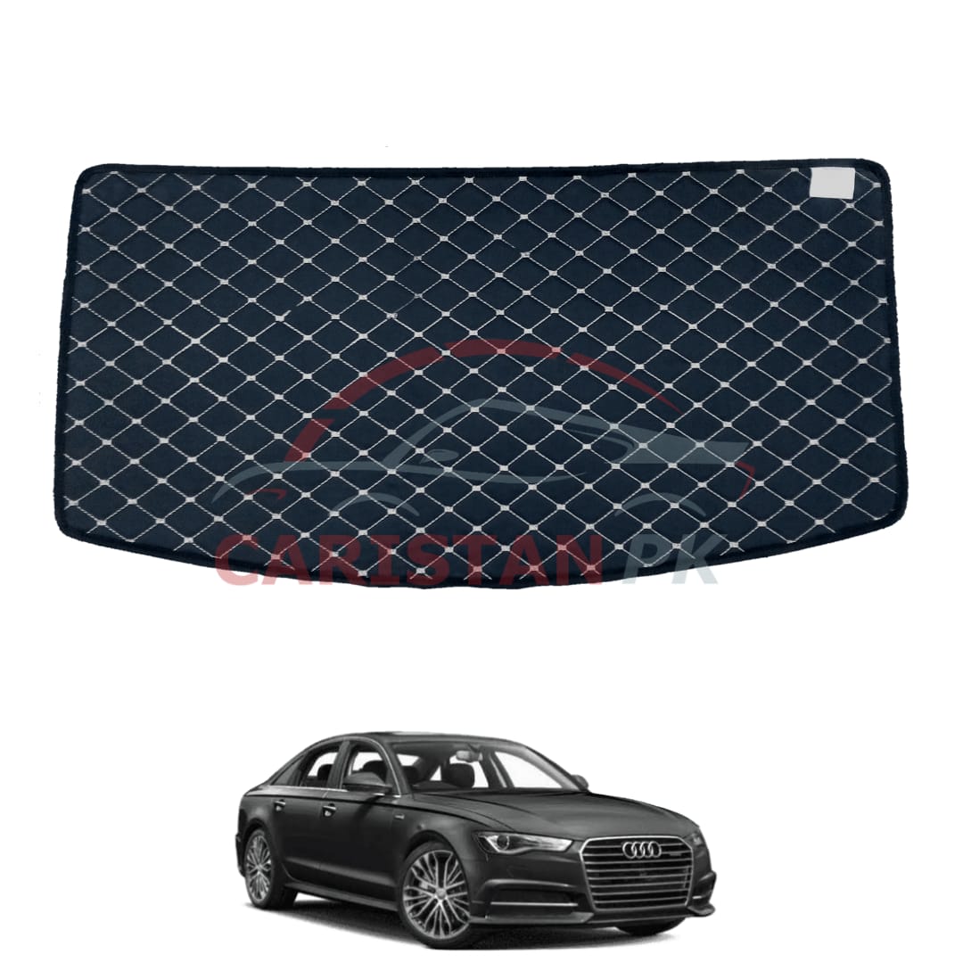 Audi A6 7D Trunk Protection Mat Black With Beige Stitch 2014-19 Model