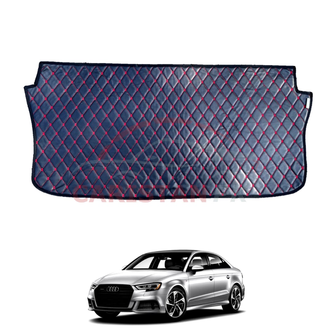 Audi A3 7D Trunk Protection Mat Black With Red Stitch 2014-19