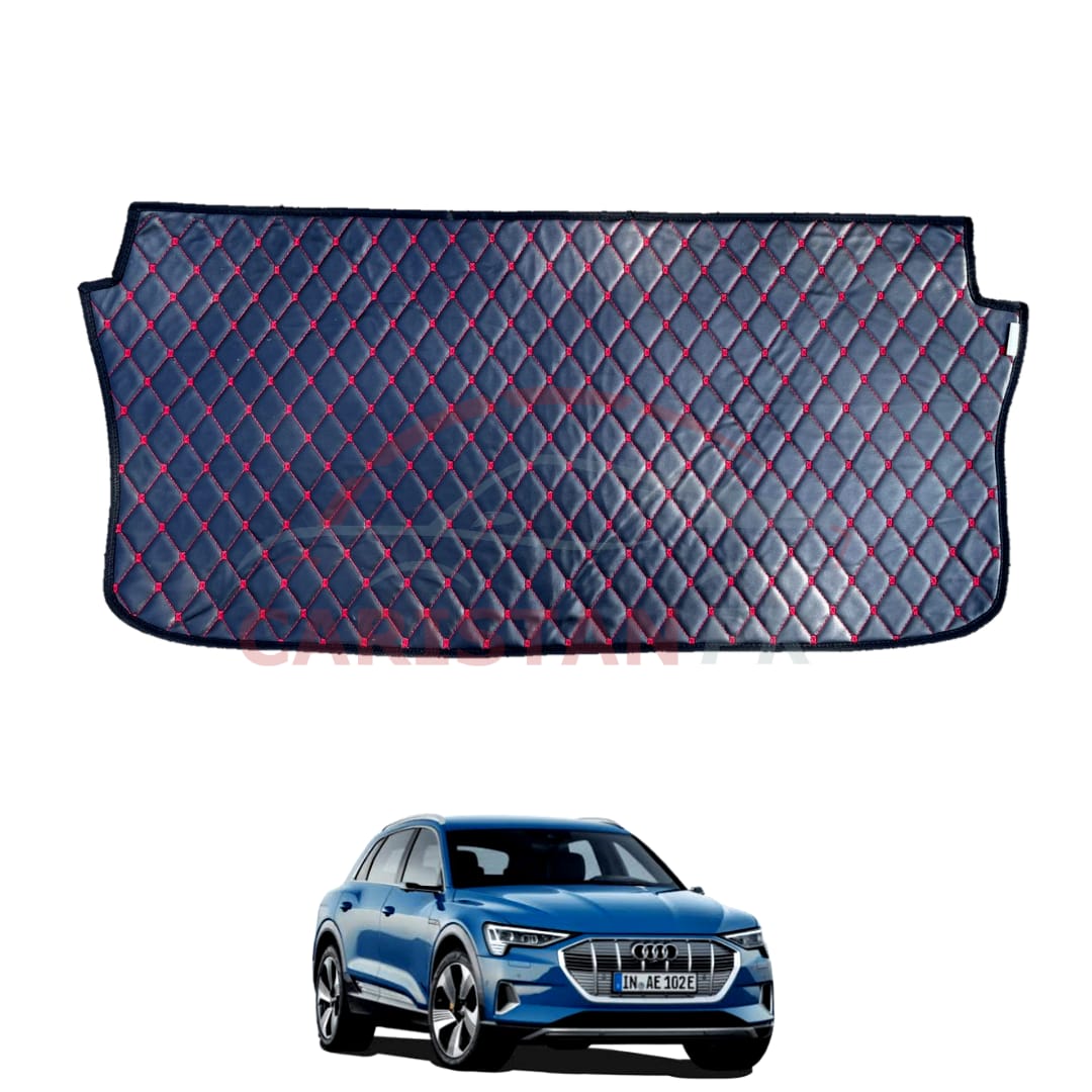 Audi E Tron 7D Trunk Protection Mat Black With Red Stitch