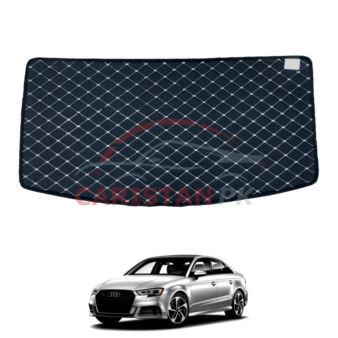 Audi A3 7D Trunk Protection Mat Black With Beige Stitch 2014-19