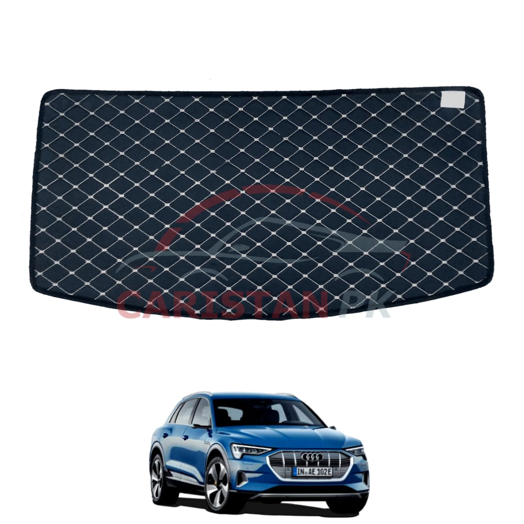 Audi E Tron 7D Trunk Protection Mat Black With Beige Stitch