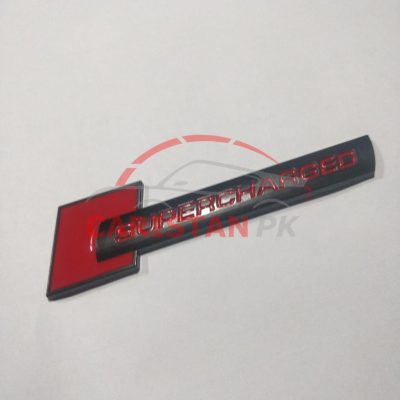 Super Charged Car Emblem Black Red