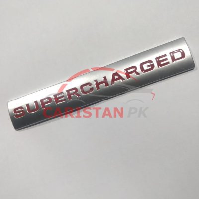 Super Charged Car Emblem Silver