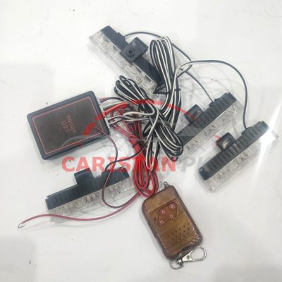 With Remote Vehicle White LED Flasher Light 3 LED x 4 Bar