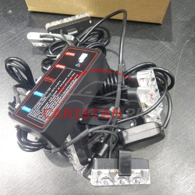 Vehicle Red Blue LED Flasher Light 3 LED x 8 Bar Without Remote