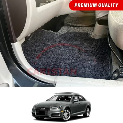 Audi A4 Premium Carpet Floor Mats Black Grey 2014-19