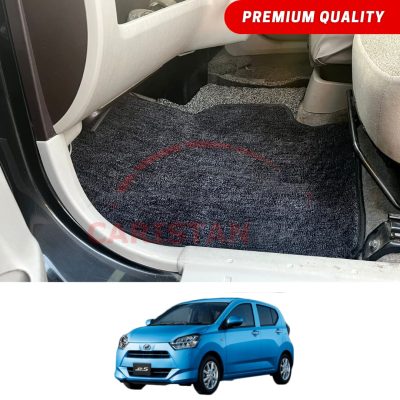 Daihatsu Mira Premium Carpet Floor Mats Black Grey 2017-23