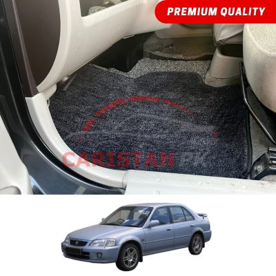 Honda City Premium Carpet Floor Mats Black Grey 2000-03