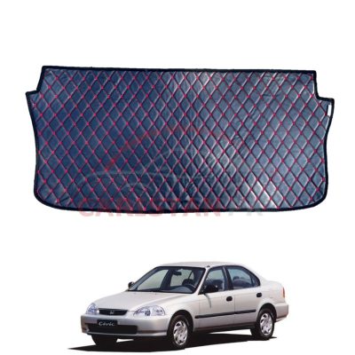 Honda Civic EK 7D Trunk Protection Mat Black With Red Stitch