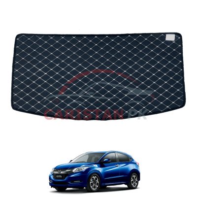 Honda Vezel 7D Trunk Protection Mat Black With Beige Stitch