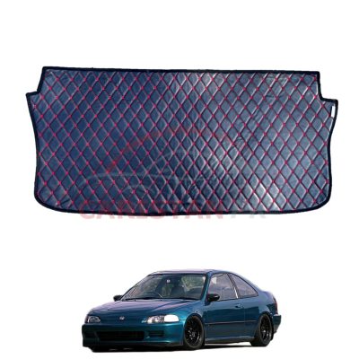 Honda Civic Dolphin 7D Trunk Protection Mat Black With Red Stitch