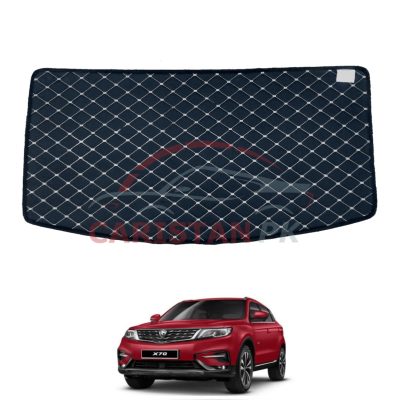 Proton X70 7D Trunk Protection Mat Black With Beige Stitch