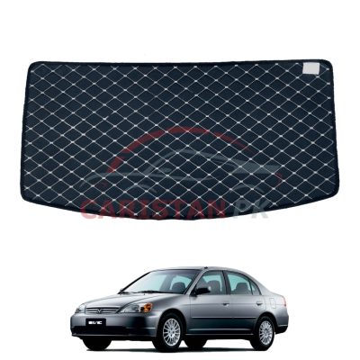 Honda Civic 7D Trunk Protection Mat Black With Beige Stitch 2001-05