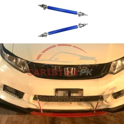 Adjustable Car Front Bumper Lip Splitter Canard Rod Support Bar Hook Blue