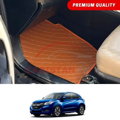 Honda Vezel Flat Style 7D Floor Mats Royal Orange