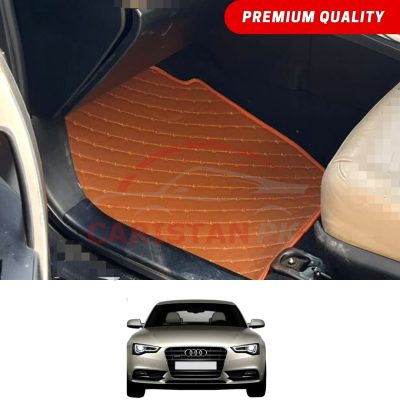 Audi A5 Flat Style 7D Floor Mats Royal Orange 2014-19