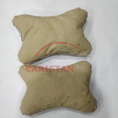 Full Beige Diamond Stitch Neck Rest Pillow