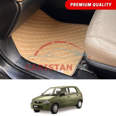 Suzuki Alto Flat Style 7D Floor Mats Beige Stitch 2000-08