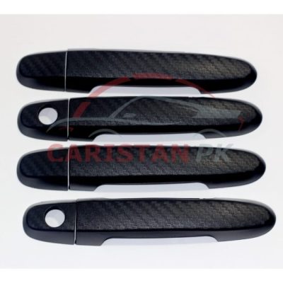 Toyota Corolla X Black Carbon Fiber Handle Cover 2002-05