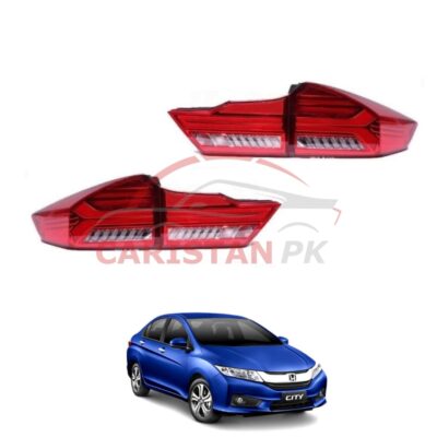 Honda City GM6 LED Tail Lamps Audi Style Red 2022 Model & Onwards