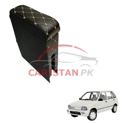 Suzuki Mehran Custom Fit Armrest Black With Beige Stitch