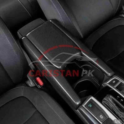 Honda Civic X Carbon Fiber Arm Rest Console Trim 2016-21