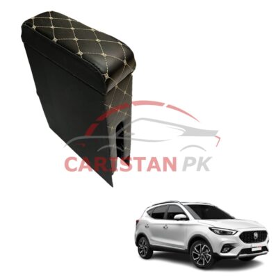 MG ZS Custom Fit Armrest Black With Beige Stitch