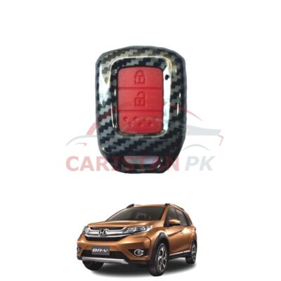 Honda BRV Key Shell Key Case Carbon Fiber Red Button