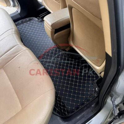 Honda Civic Reborn 7D Floor Mats Black With Beige Stitch